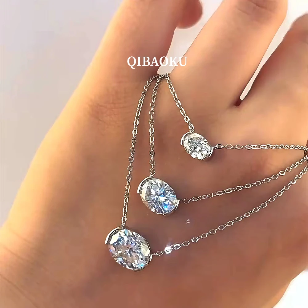 Collar de Moissanita Ovalada c - Bezels Set Pendant reseña y precio